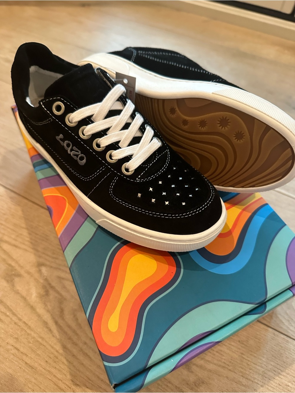 Lazo Suede Low-Top Sneakers with White Laces